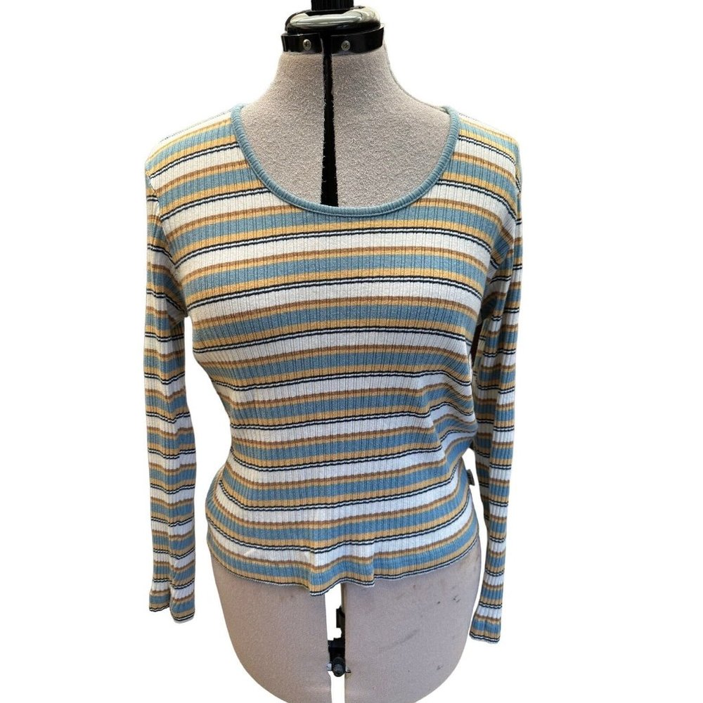 Vintage Levi's, MultiColor Long Sleeve Crop Shirt, Size Large